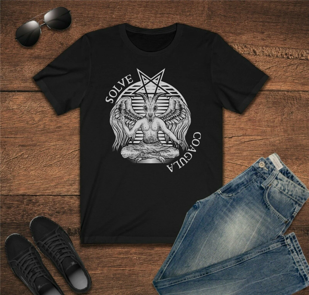 Satanicgoat Baphomet сатана 666 рубашка оккультная Мужская Премиум Футболка новая унисекс