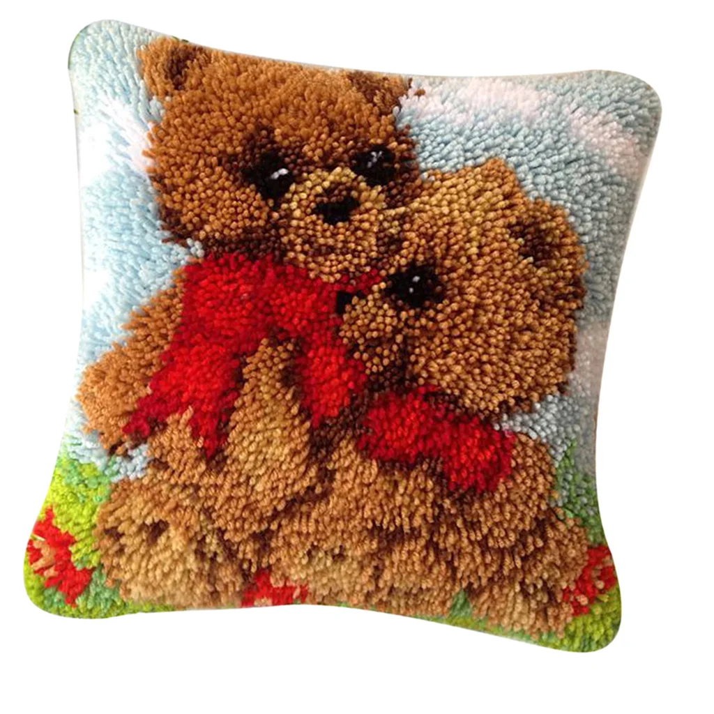 Animal Pattern Latch Hook Kits - DIY Pillow, 40x40cm/15.75x15.75inch