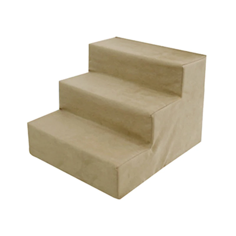 Khaki 3 steps Комфортная лестница для домашних собак губка лестница для домашних животных альпинистский диван или кровать интерактивные игрушки для средних маленьких щенков собак и кошек 20E - Цвет: Khaki 3 steps