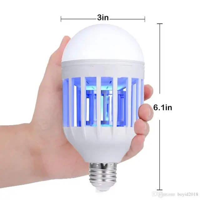 E27 Mosquito Killer Lamp 15W With Holder LED Mosquito Trap Insect Killer Light Fly Bug Zapper