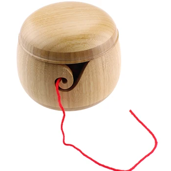 

Natural Bamboo Wool Yarn Storage Fruit Salad Noodle Rice Bowl Wooden Fruit Handicraft Home Decoration Creative Shell Bowl