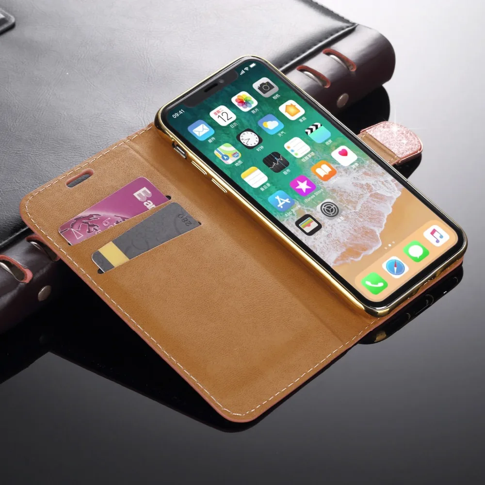 LAPOPNUT Роскошный кожаный чехол-книжка с бриллиантами для samsung Galaxy S9 S8 Plus S7 S6 Edge A3 A5 J3 J5 чехол