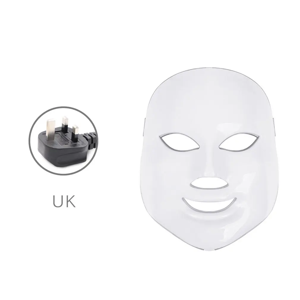 Boxed UK Домашнее оборудование для красоты светодиодная фотонная маска для красоты прибор семь цветов фотонный прибор для омоложения зарядный спектрометр - Цвет: Boxed UK