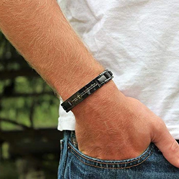 

Personalized Men's Magnetic Therapy Bracelet Stainless Steel Healing Pain Relief For Arthritis And Carpal Tunnel Engraved