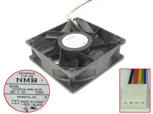 

NMB-MAT 12038VA-48R-GUD 5 DC 48V 0.60A 120x120x38 мм 4-проводной вентилятор охлаждения сервера