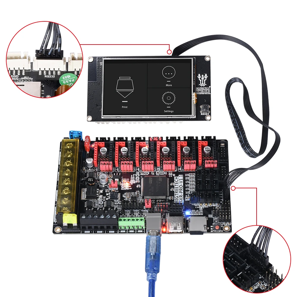 BIGTREETECH TFT35 V2.0 умный сенсорный экран дисплей 3,5 дюймов полноцветная панель для SKR V1.3 PRO MKS GEN L контроллер 3D-принтера