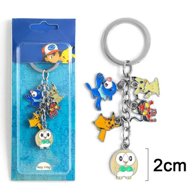 2-10 Брелок с покемоном Entei Eevee Swablu Piplup Poke Ball Pikachu Ash Ketchum Rowlet милый забавный мультфильм металлический брелок Аниме подвеска - Цвет: 2-10