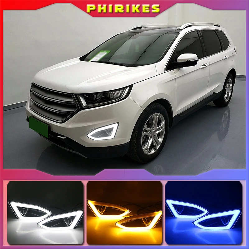 

LED Daytime Running Light For Ford EDGE 2015 2016 2017 2018 Waterproof ABS 12V Car DRL Fog Lamp Decoration with dimmer function