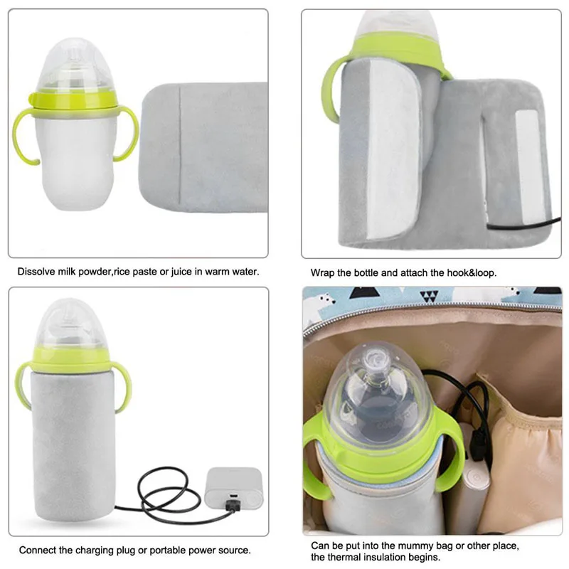 Usb-грелка для детских бутылочек для молока, переносная грелка для бутылочек для путешествий, бутылочка для кормления младенцев с подогревом, термостат, подогреватель бутылочек