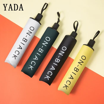 

YADA 2019 Cartoon Letter ON-BLACK Umbrella Rain Women uv Umbrella For Men Women Windproof English Letters Umbrellas Female YS726