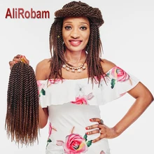 AliRobam 12 дюймов Сенегальский твист Омбре цвет коса волос Синтетические крючком косы для наращивания волос для плетения 22 корней/упаковка