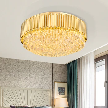 

Modern Crystal Ceiling Lamp Flush Mount LED Ceiling Light Home Hotel Living Room Lighting Fixture