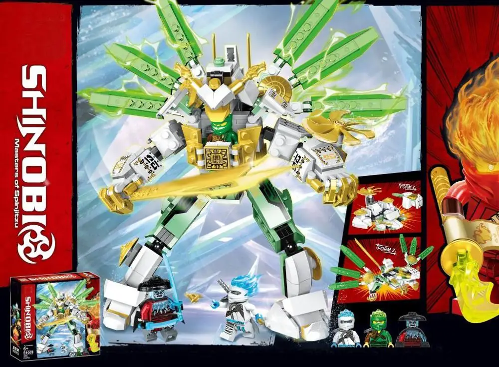 

New 2019 Ninjagoed Lloyd's Titan Mech Spinjitzu Building Blocks Bricks Compatible LegoINGlys 70676 Ninja Toys for Children Gift