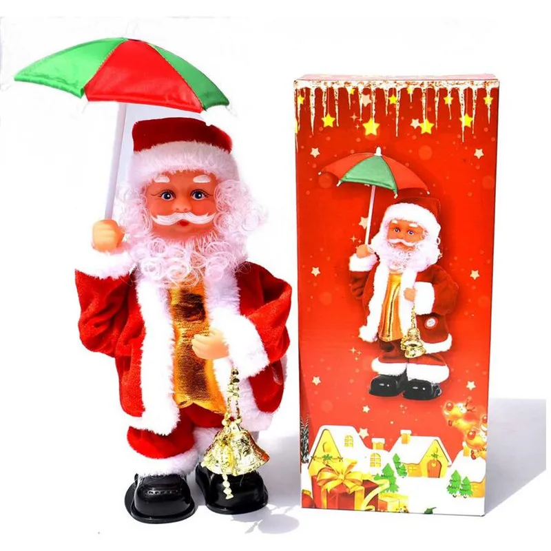 New electric Santa piano music little doll Christmas dress jewelry children gift drumming Toys 11.12