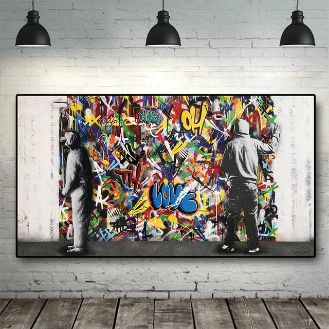 Banksy Large Canvas Print 'KM - LV' - Artifacts World