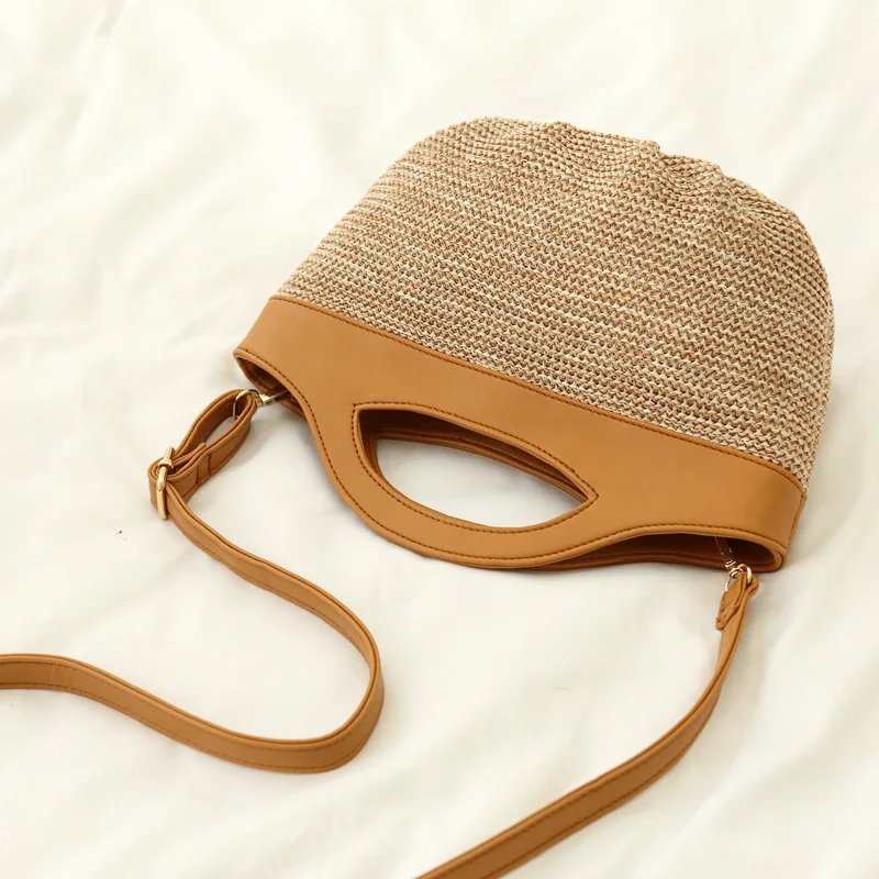 

2019 New Style Summer Shell-Type Straw Joint Handbag Clutch WOMEN'S Fashion Handbag Beach Bag