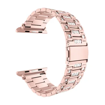 

New smart watch strap for apple watch 44mm 42mm 40mm 38mm For apple stainless steel diamond watch fashion diamond watch strap
