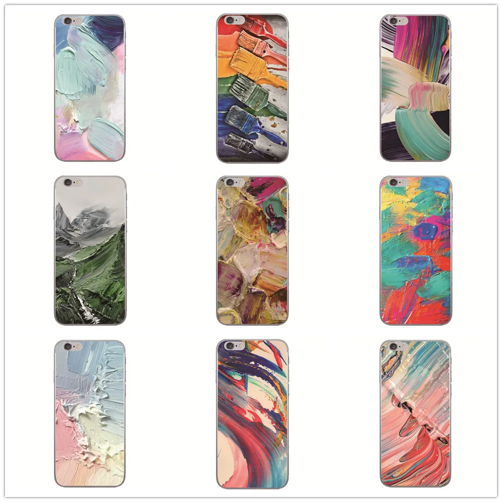 

Oil painting Total package side Very Soft TPU and Ultrathin for iphone 5 5s 6 6p 6s 6sp 7 8 Plus and X XS XS Max XR Phone Case