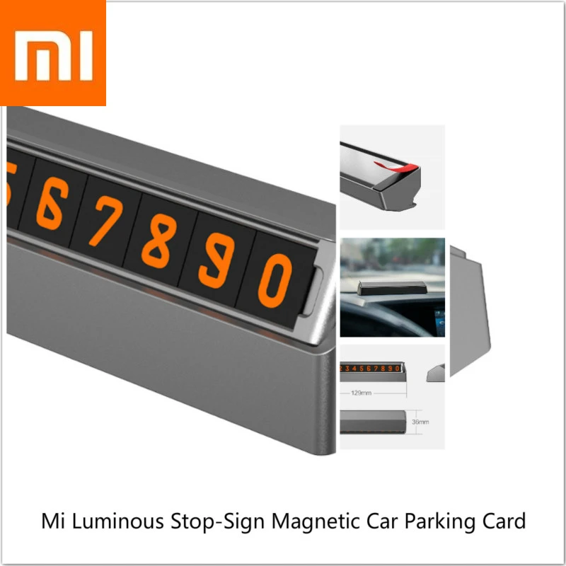 Оригинальная Магнитная автомобильная парковочная карта Xiaomi Mi светящийся стоп