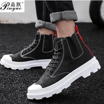 

2020 Fashion Winter Men's Boots PU Leather Male Waterproof Shoes Mans Casual Shoes For Men Boots Footwear Male Sneakers