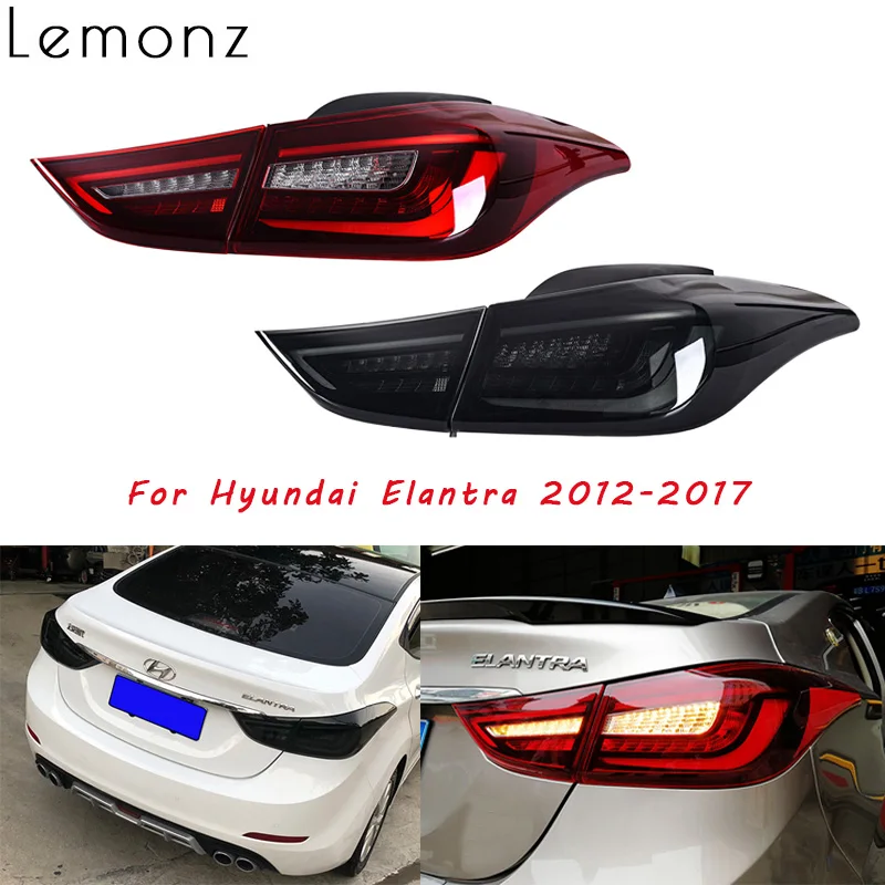 В СБОРЕ задние фонари для hyundai Elantra 2012 2013- светодиодный ходовой тормоз обратный динамический сигнал поворота задние фонари