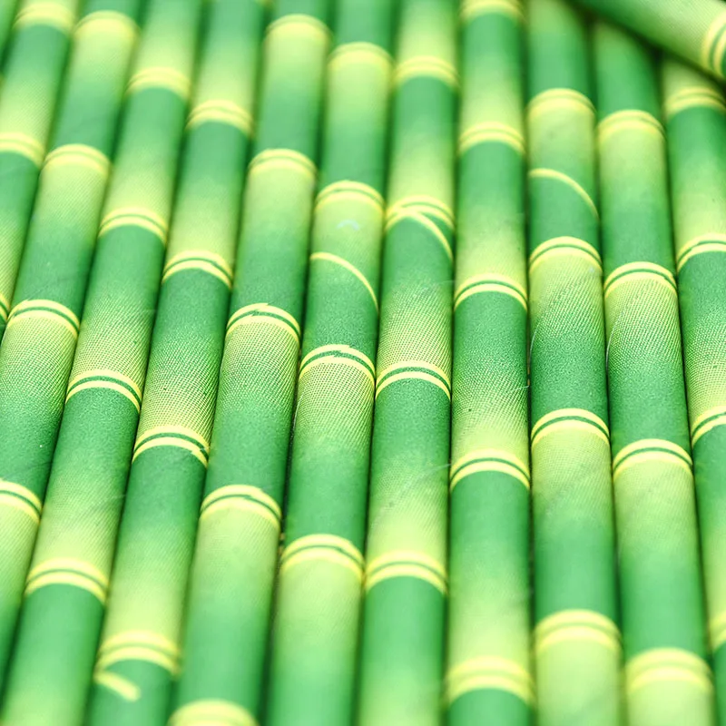 25Pcs Creative Drinking Straw Bamboo Pattern Paper Drinking Straw Decoration Wedding Party Bar Supplies