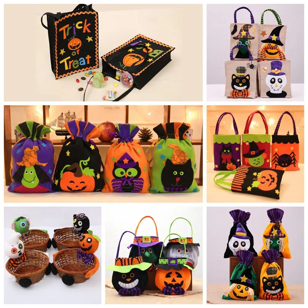 Happy Halloween сумки конфеты лечить или трюк конфетная Подарочная сумка для хранения