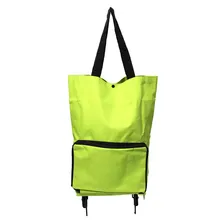 Легкий вес Складная продуктовая тележка для супермаркета сумка колеса большой емкости Экологичная Складная Сумка дорожная тележка багаж зеленый