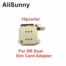 AliSunny 10pcs Dual SIM Card Tray Slot Socket for iPhone XR 11 Inner Dual SIM Card Reader Adapter Replacement Parts