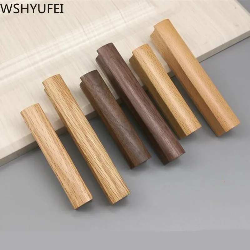 

Wooden Home handle Kitchen Cabinet Knobs and Handles Vintage Drawer Wardrobe Cupboard Door Pulls Handle Hardware Decoration