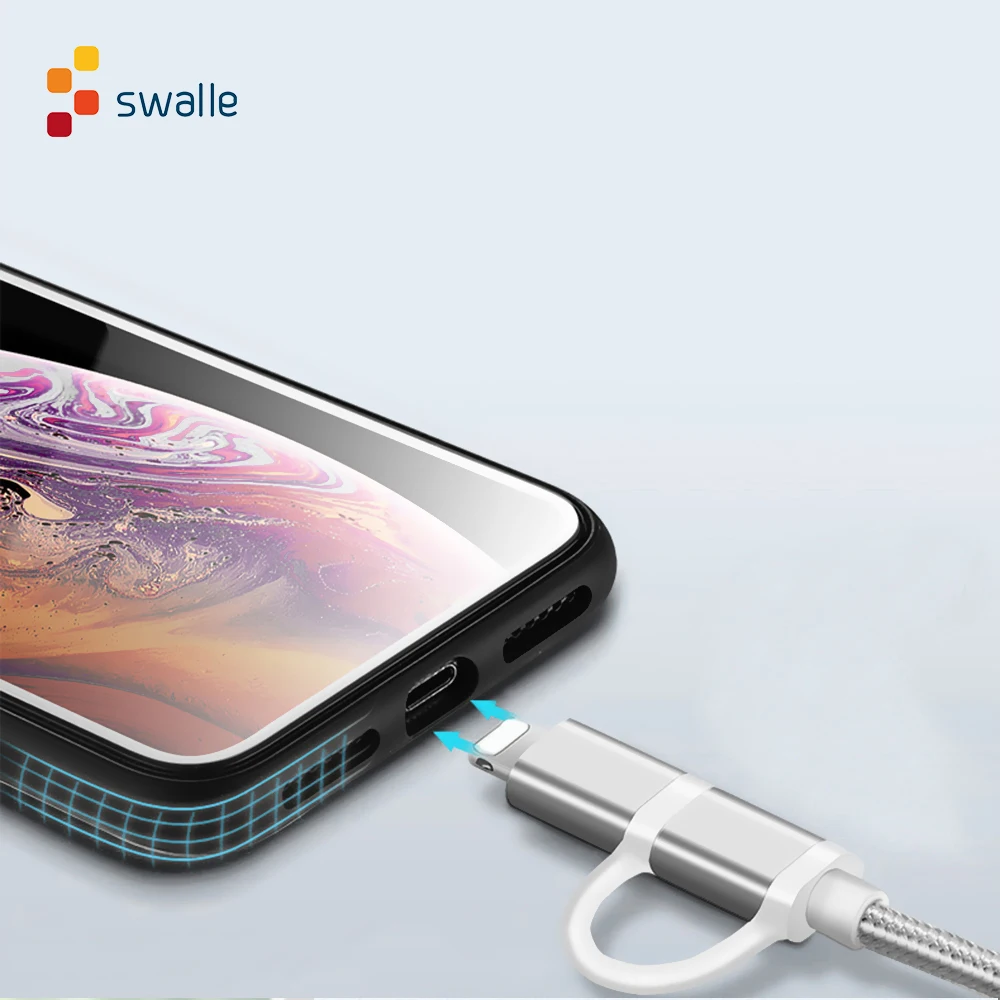 Swalle type C 2 в 1 кабель 2A Micro USB быстрая зарядка кабель для телефона X 8 7 6 кабель для Sam sung S9 S8 Быстрая зарядка кабель