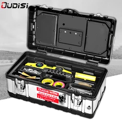 Caja de herramientas multifunción de acero inoxidable para mantenimiento de reparación de automóviles, almacenamiento portátil, grueso