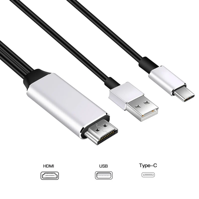 4K HD Clear type C в HDMI Кабельное зарядное usb-устройство преобразователь сигнала HDTV AV ТВ монитор адаптер 2 м/6 футов HDMI переключатель аксессуары