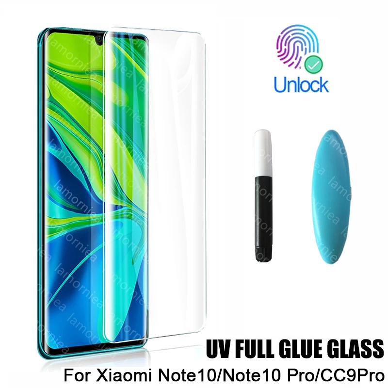 Newest UV Tempered Glass for Xiaomi Mi Note 10 CC9 Pro Liquid Glue Screen Protector Xiomi CC 9 Note10 Film Global | Мобильные