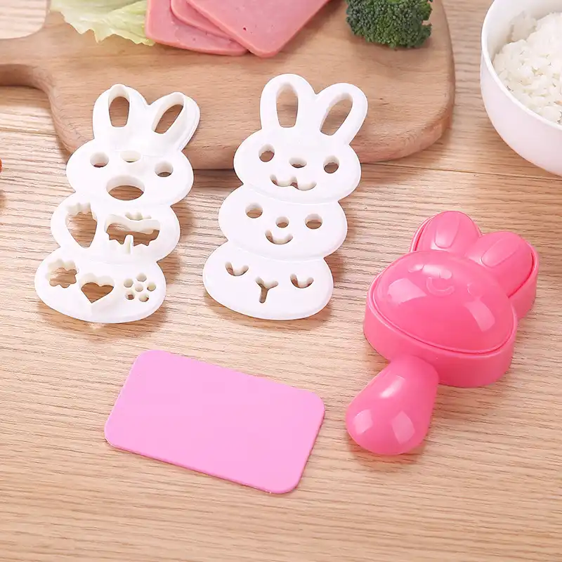 DIY Rice Ball Mold Tool Rabbit Bear Fish Heart Egg Make Cartoon Pattern Moulds