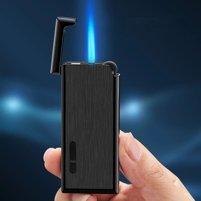 

Butane Turbo Lighter 2020 New 1600C Blue Flame Gas Lighter Square Mini Metal Lighters Smoking Accessories Cigarettes Lighters
