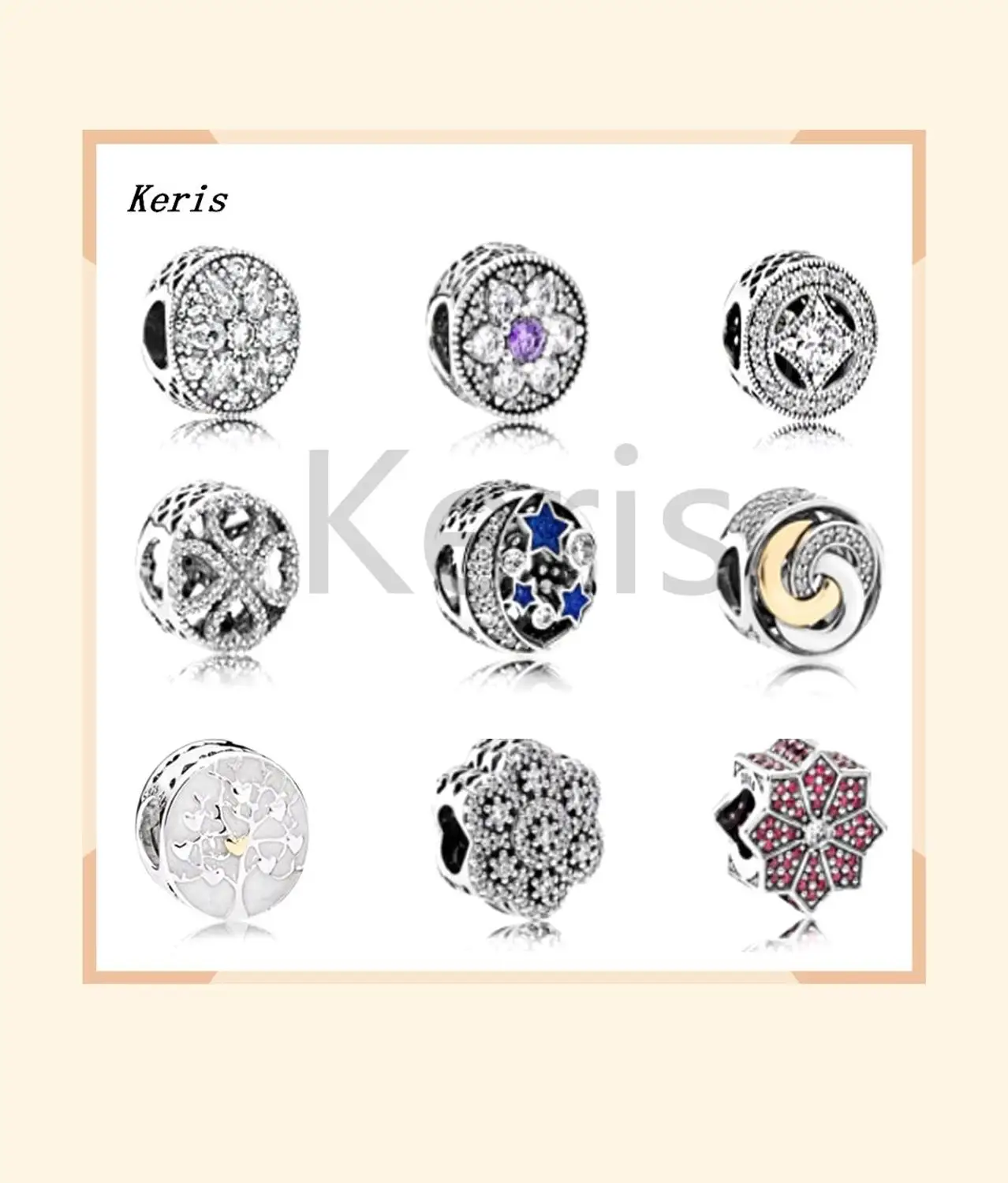 

2019 New Fashion Simple True S925 Silver Zircon Beads For DIY PDS Charm Bracelet Authentic Original Valentine's Day Gift