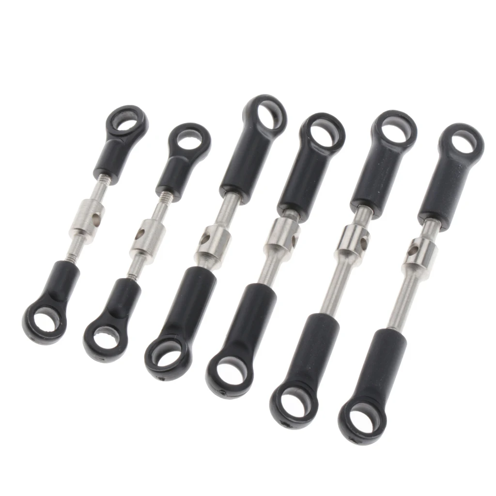 6 Pieces Metal Steering Linkage Pull Rods For Wltoys 144001 1/14 RC Buggy
