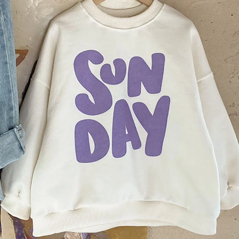 Mother Kids Hoodie Letter Print Family Look Pullover Korean Casual Family Matching Outfits Spring Autumn