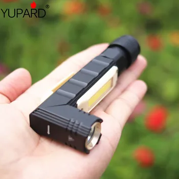 

LED+COB Flashlight Handfree Dual Fuel 90 Degree Twist Rotary Clip USB Waterproof Magnet Mini Lighting Torch Outdoor headlamp