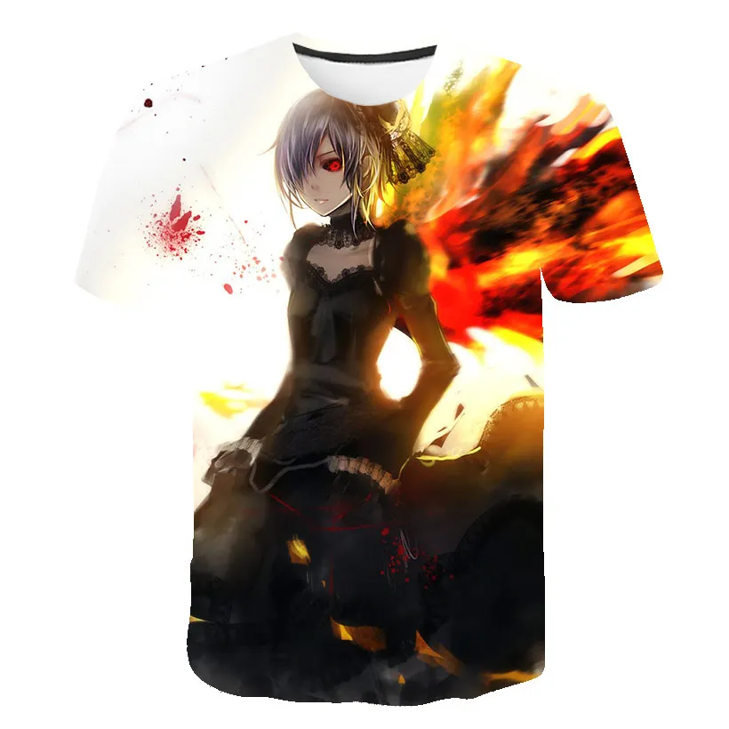 Tokyo Ghoul Футболка мужская одежда Аниме пламя футболки Harajuku Смешные уличные 3d