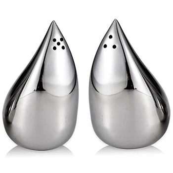 

Droplets Shape Stainless Steel Cruet Bottles Seasoning Salt Shaker Cans Pepper Shakers
