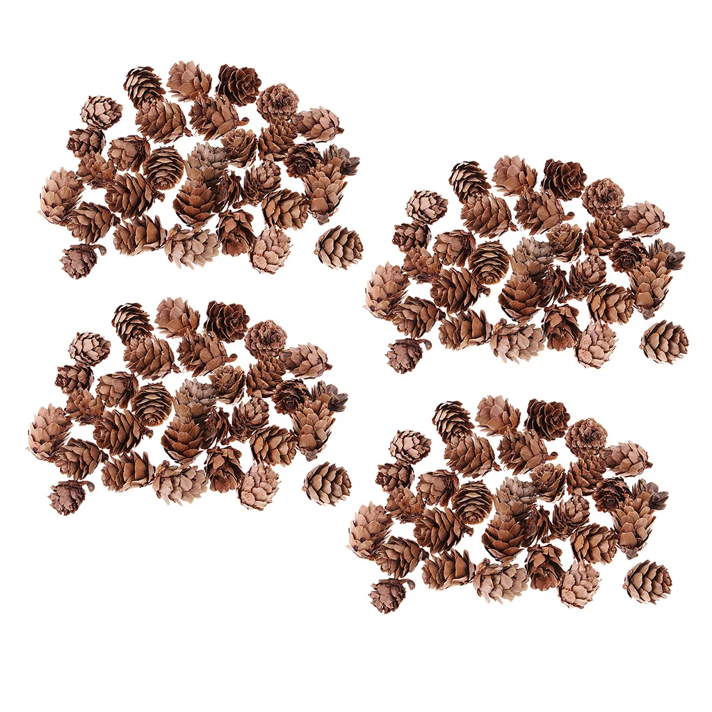 120pcs Mini Natural Pine Cones Decorative Pinecone Crafts for Home Party Christmas Ornament Decoration Cafe Shop Ornament