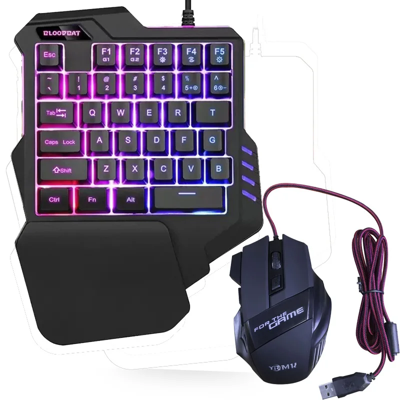 Клавиатура G30 с одной рукой для игр PUBG разноцветная подсветка подсветки не
