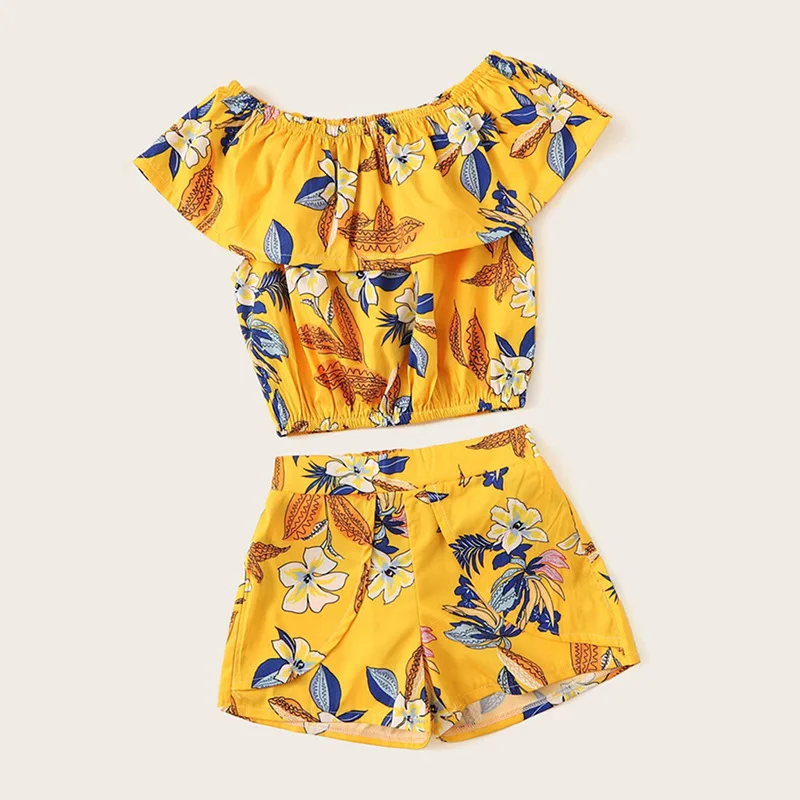 

Cross-Border for Girls Suit Printed European And American-Style Summer New Hot Big Boy Suit AliExpress Explosion Models a Genera