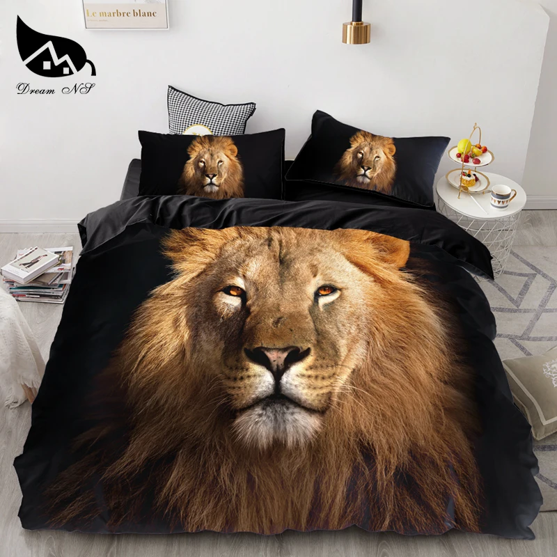 3PCS-Wolf-Tiger-Lion-Animal-Pattern-Bedding-Sets-Home-Bedclothes-Super ...