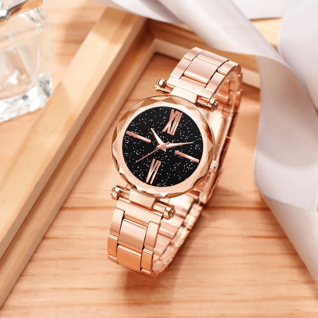 

Women's Quartz Shining Sky Strap Watch Analog Wrist Bracelet Watch Set Women's Luxury Quartz Shining Starry Sky Strap Watch&50