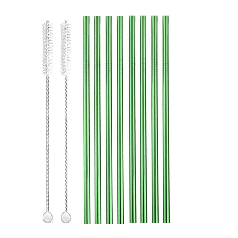 Eco-Friendly Reusable Stainless Steel Drinking Straws Set with Cleaner Brushes