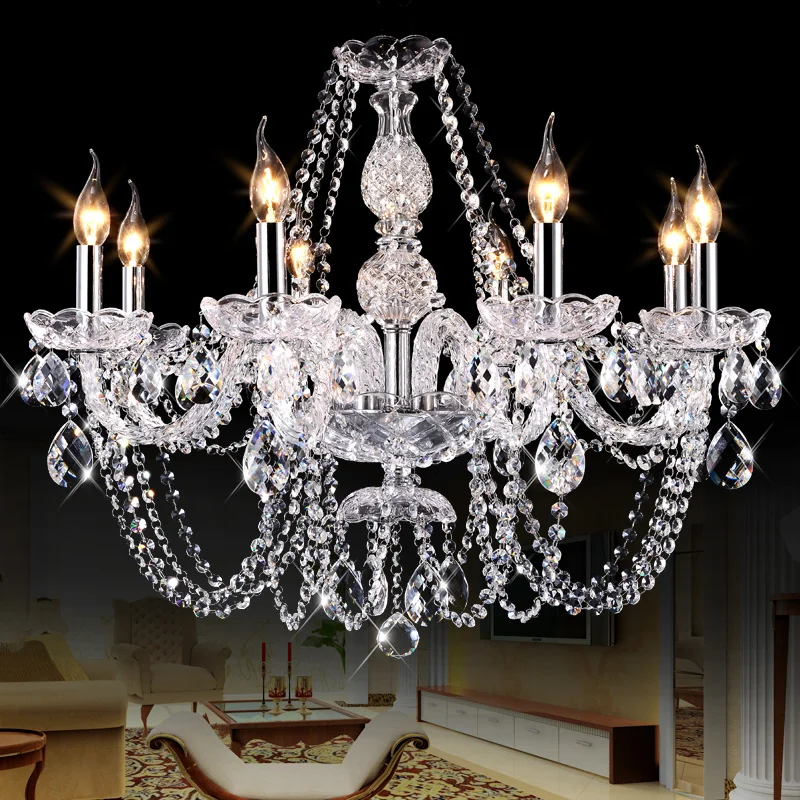 Candelabro de cristal K9 moderno para sala de estar, cocina, comedor