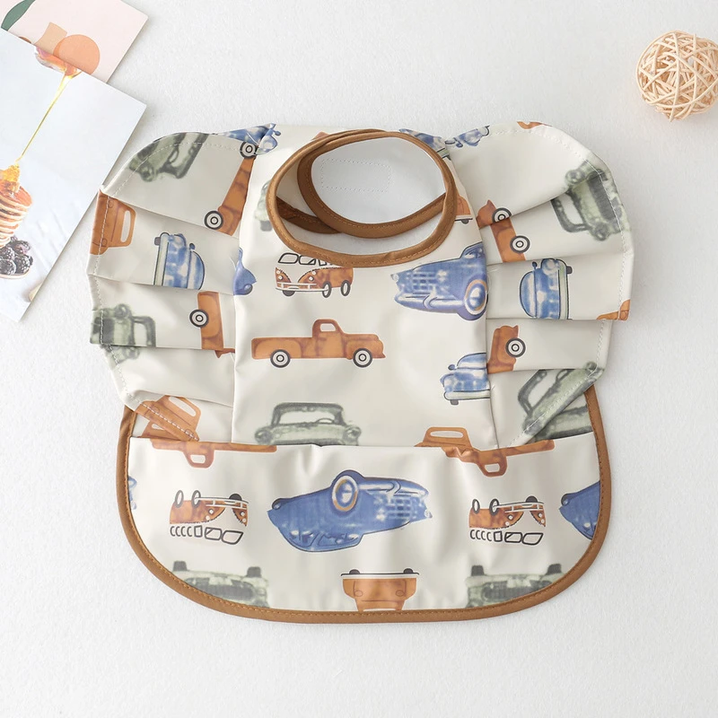 Baby Accessories luxury	 Baby Bibs INS Nordic Style Angel Feed Pocket Burp Girl Boy Infant Meals Bib Waterproof Easy Clean Cute Elephant Bibs Soft PU accessoriesbaby eating  Baby Accessories